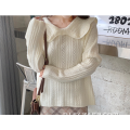 Горячие продажи моды французский воротник свободный пуловер свитер